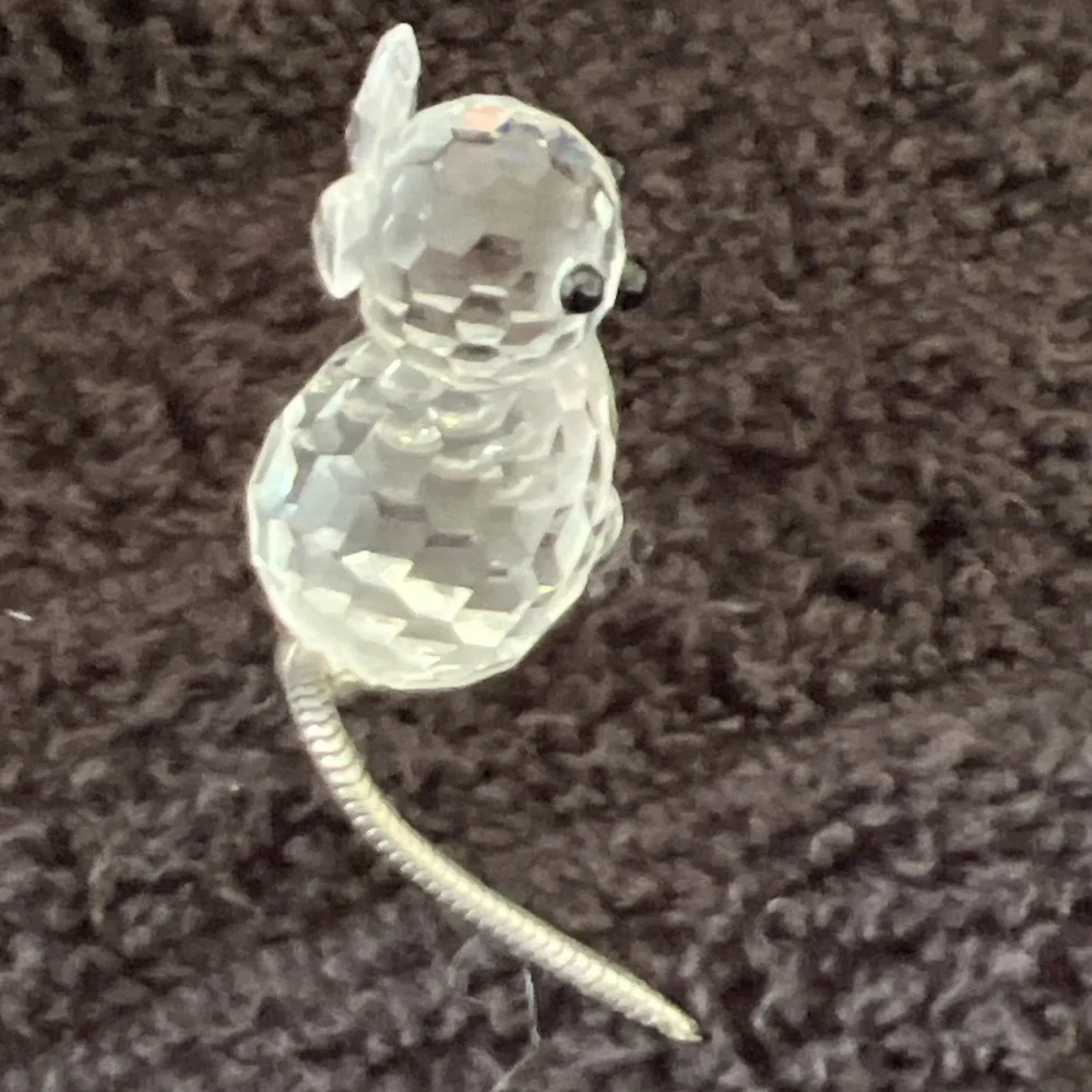 Swarovski Crystal Cat Kitty Charm Figurine Flowing Wire Tail RETIRED